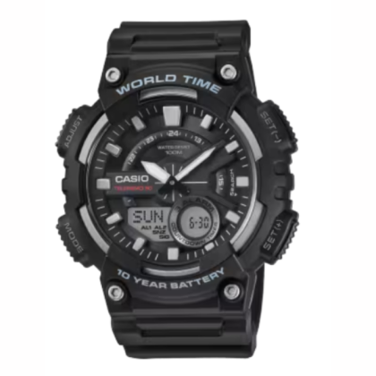 Casio General AEQ-110W-1AV Black Resin Band Men Youth Watch
